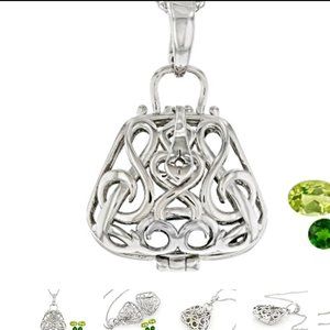 Máiréad Nesbitt™ Rhodium Over Sterling Silver With Loose Stones Prayer Locket En